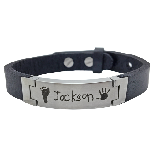 Personalized Stainless Steel Leather Bracelet